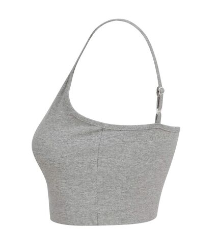 Skinni Fit Womens/Ladies Fashion Sustainable Adjustable Strap Crop Top (Heather Grey)