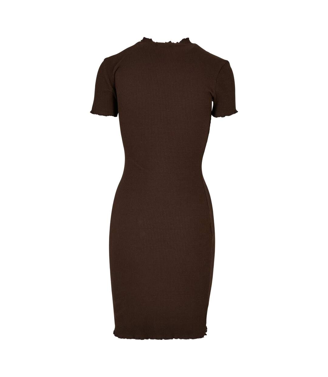 Robe T-shirt Motif/style Côtelé Femme Marron Urban Classics-2