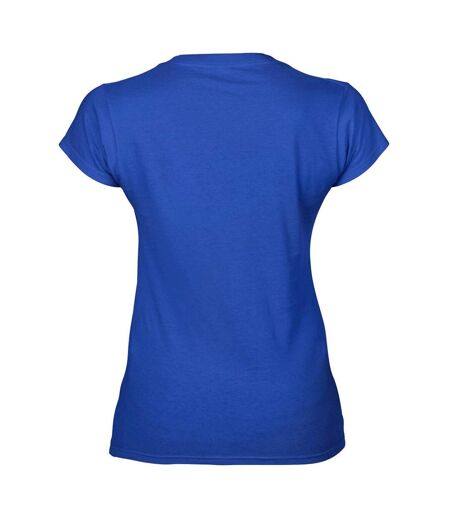 T-shirt À Manches Courtes Et Col En V Femme Bleu Royal Gildan