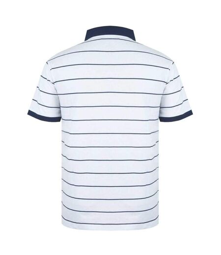 Polo Motif/style À Rayures Homme Blanc Bleu Marine Giorgio