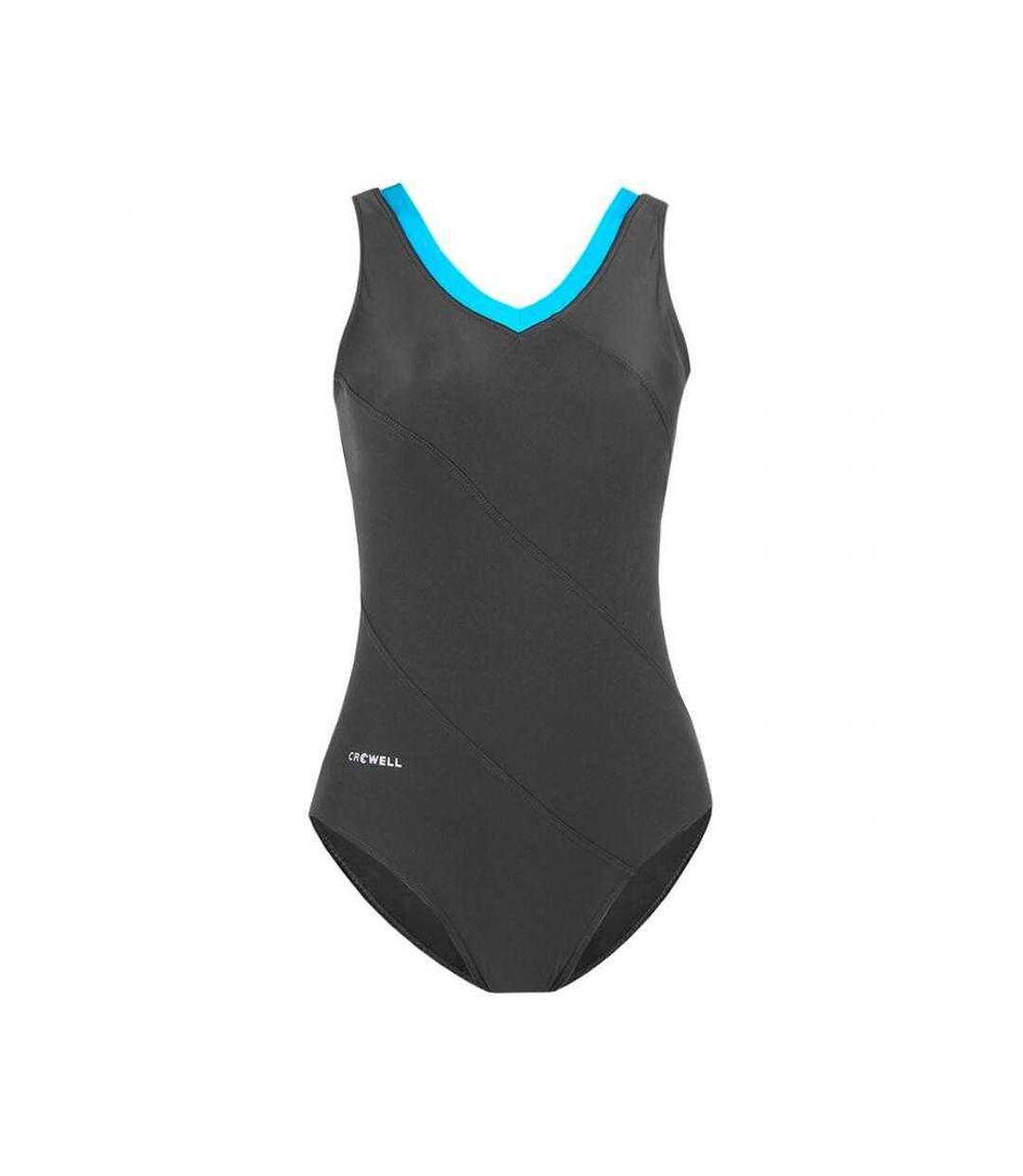Maillot De Bain 1 Pièce Angie Femme Bleu Gris Crowell-1