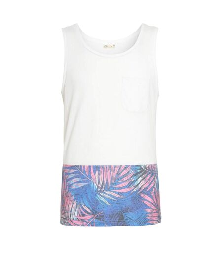 Mens Colour Block Regular Tank Top White Influence