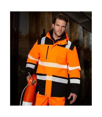 Result Safe-Guard Printable Waterproof Safety Soft Shell Jacket (Fluorescent Orange/Black) - UTPC3755