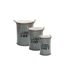 Lot de 3 Coffres Bidon Design Loft 51cm Gris