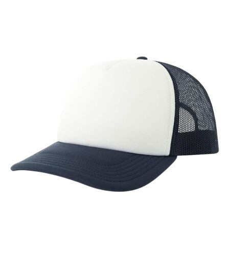 Casquette Trucker Motif/style 5 Panneaux Rapper-s Adulte Blanc Bleu Marine Atlantis