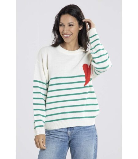 Pull Marif Blanc/Vert