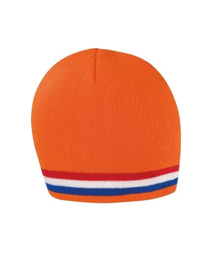 Bonnet National Adulte Orange Rouge Blanc Result Winter Essentials