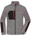 Veste de travail polaire workwear - Femme - JN1817 - gris carbone mélange rouge