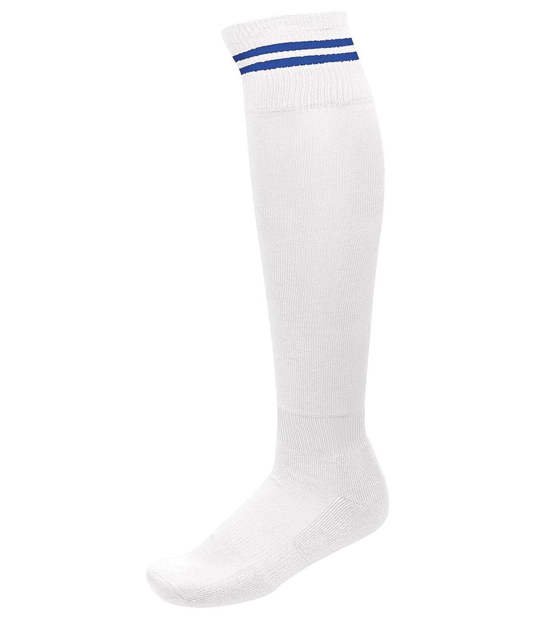 chaussettes sport - PA015 - blanc rayure royal-1