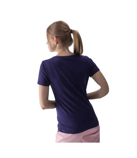 Womens/ladies Cotton Slim T-shirt Violet Navy Blue 4F