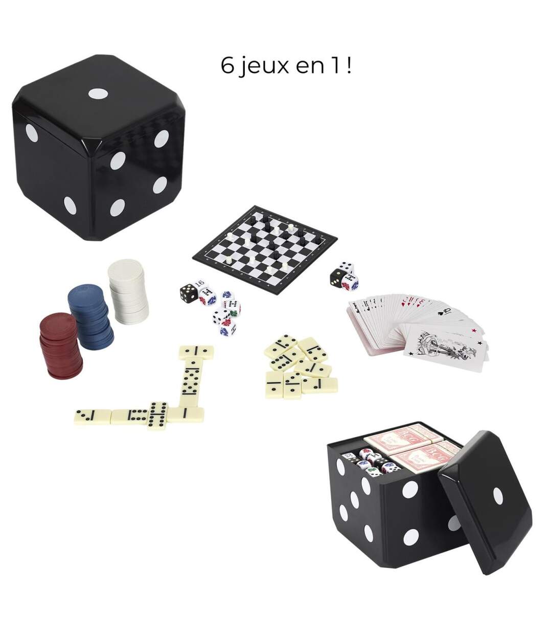 Cube de Jeux 6 en 1 16cm Noir & Blanc-2