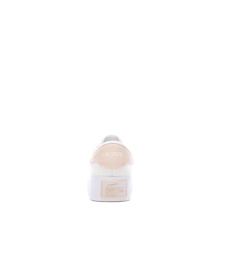 Baskets blanches/roses femme lacoste ziane platform