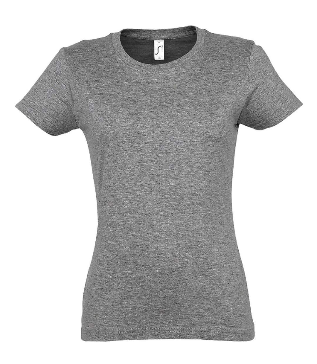 T-shirt manches courtes - Femme - 11502 - gris chiné-1