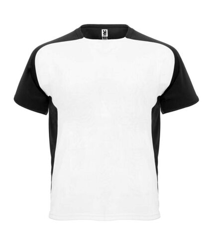 T-shirt bugatti adulte blanc / noir uni Roly