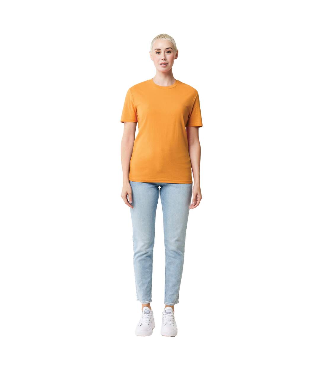 Unisex adult bryce recycled cotton t-shirt sundial orange Iqoniq-3