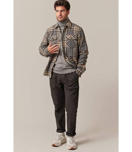Chemise épaisse coupe droite classique à carreaux JADEN