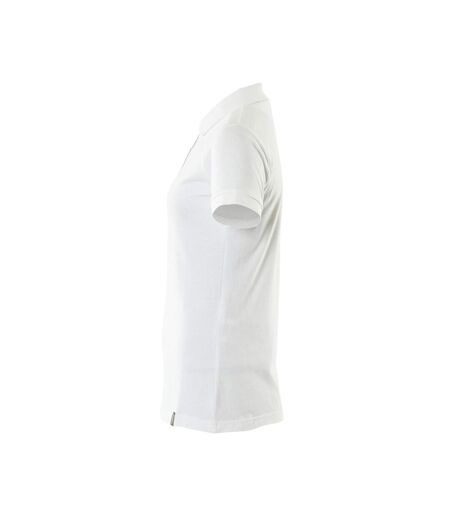 Womens/ladies Crossover Plain Polo Shirt White Mascot