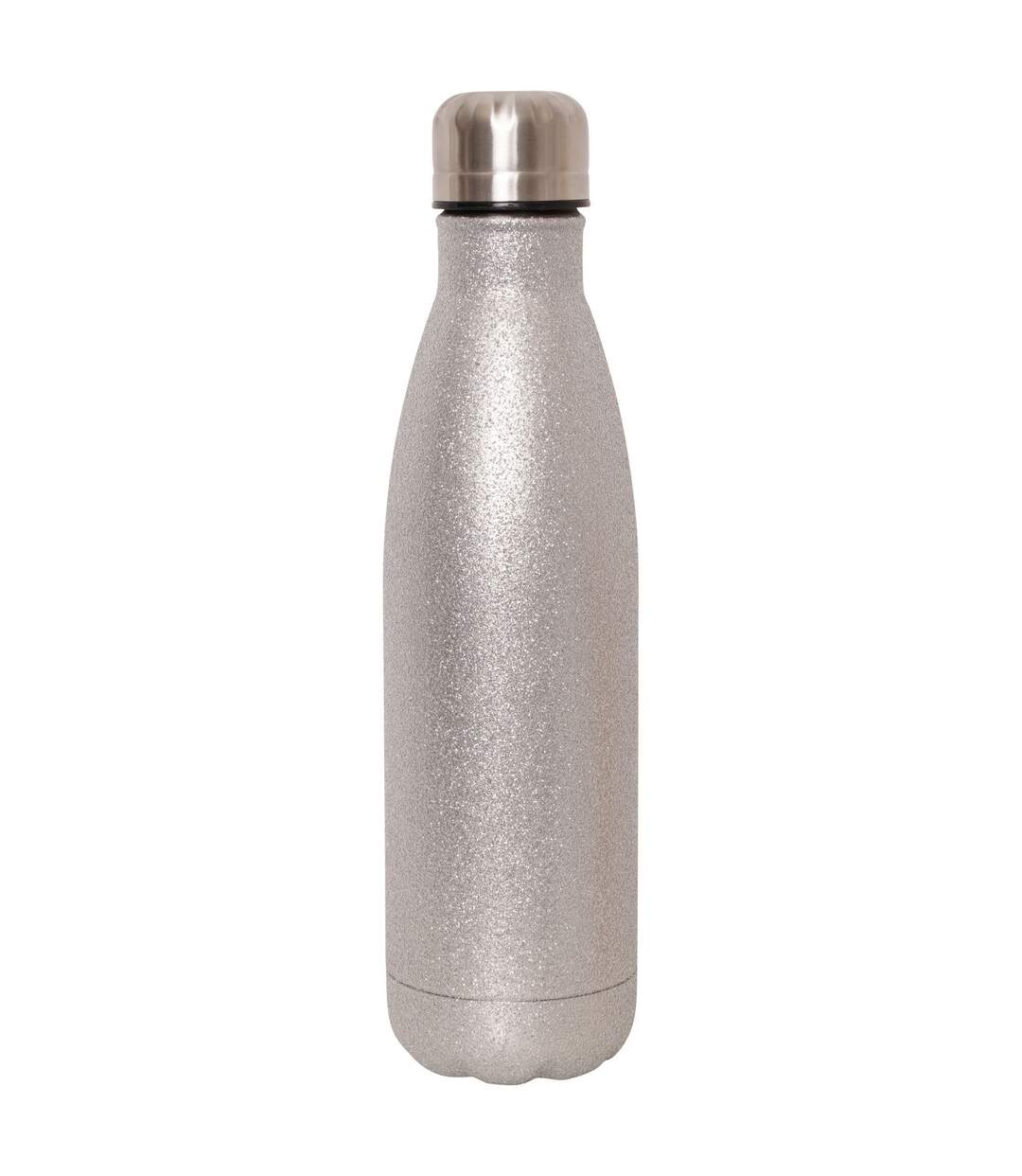 Glitter metal water bottle one size silver Dare 2B-1