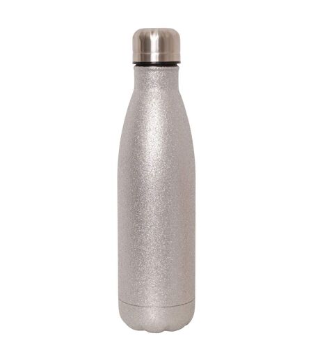 Glitter metal water bottle one size silver Dare 2B