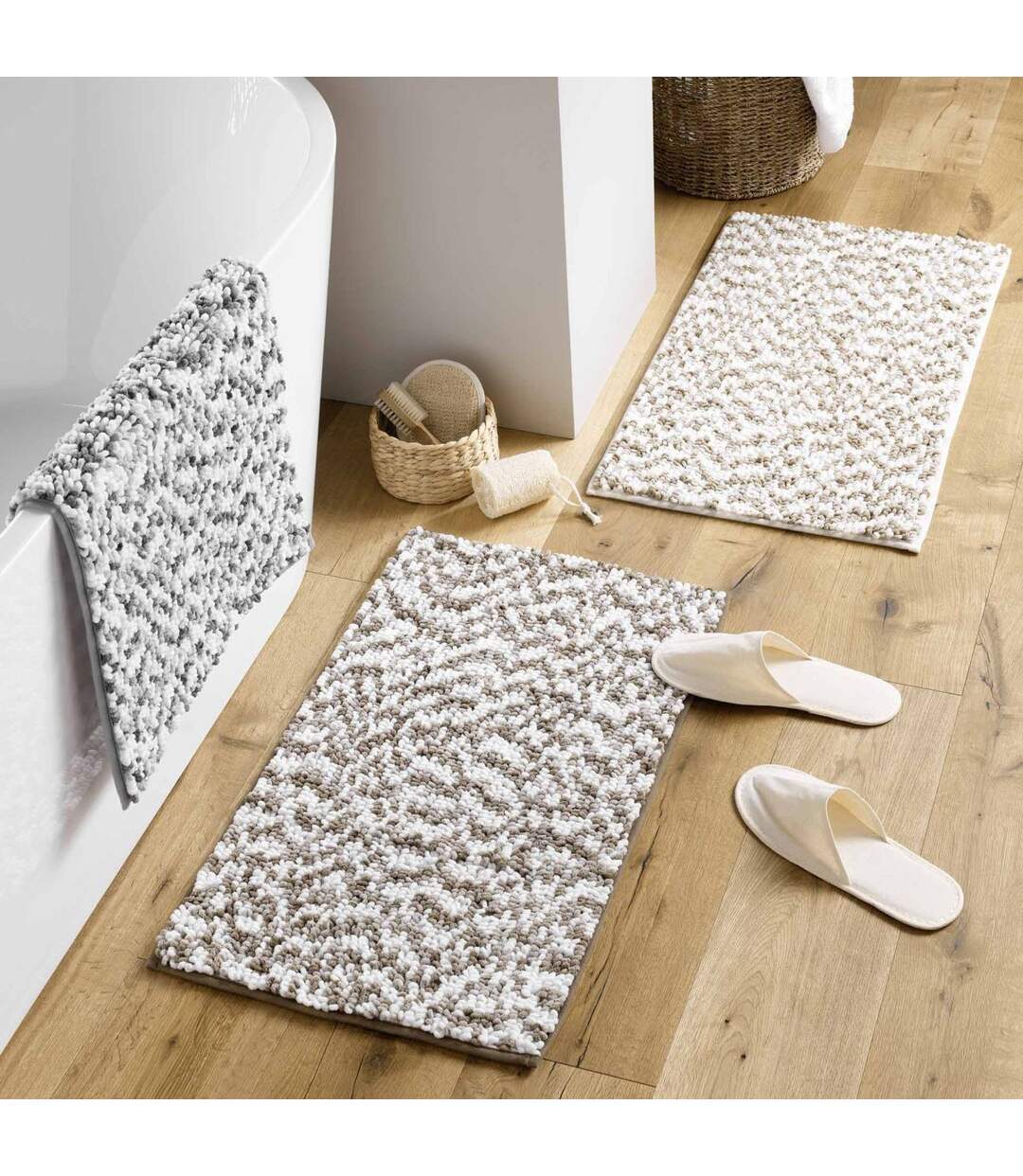 Tapis de Bain Friza 45x75cm Sable & Marron-4