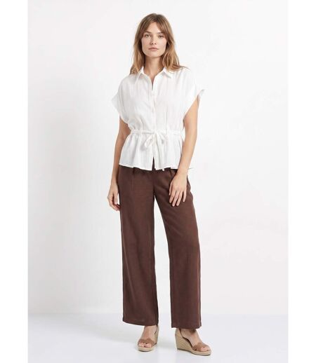 Chemisier avec taille resserrée par lien