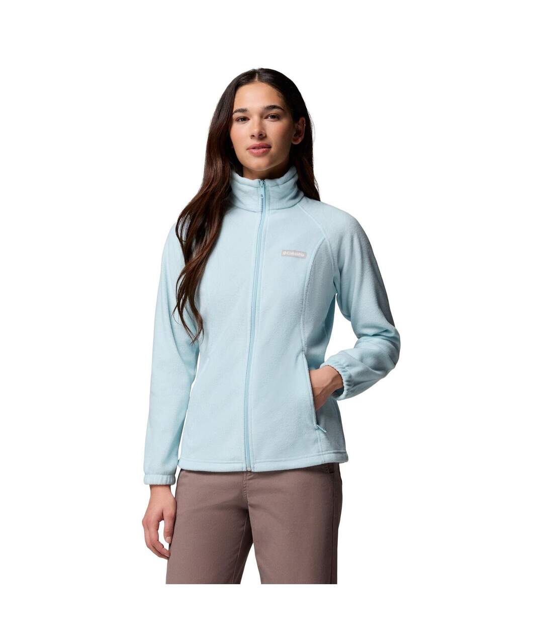 Womens/ladies Springs Full Zip Fleece Jacket Light Marine Columbia-2