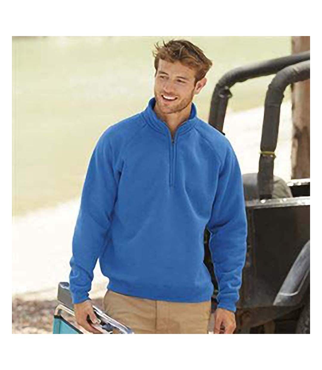 Sweatshirt à fermeture zippée 1 quart homme bleu roi Fruit of the Loom-2