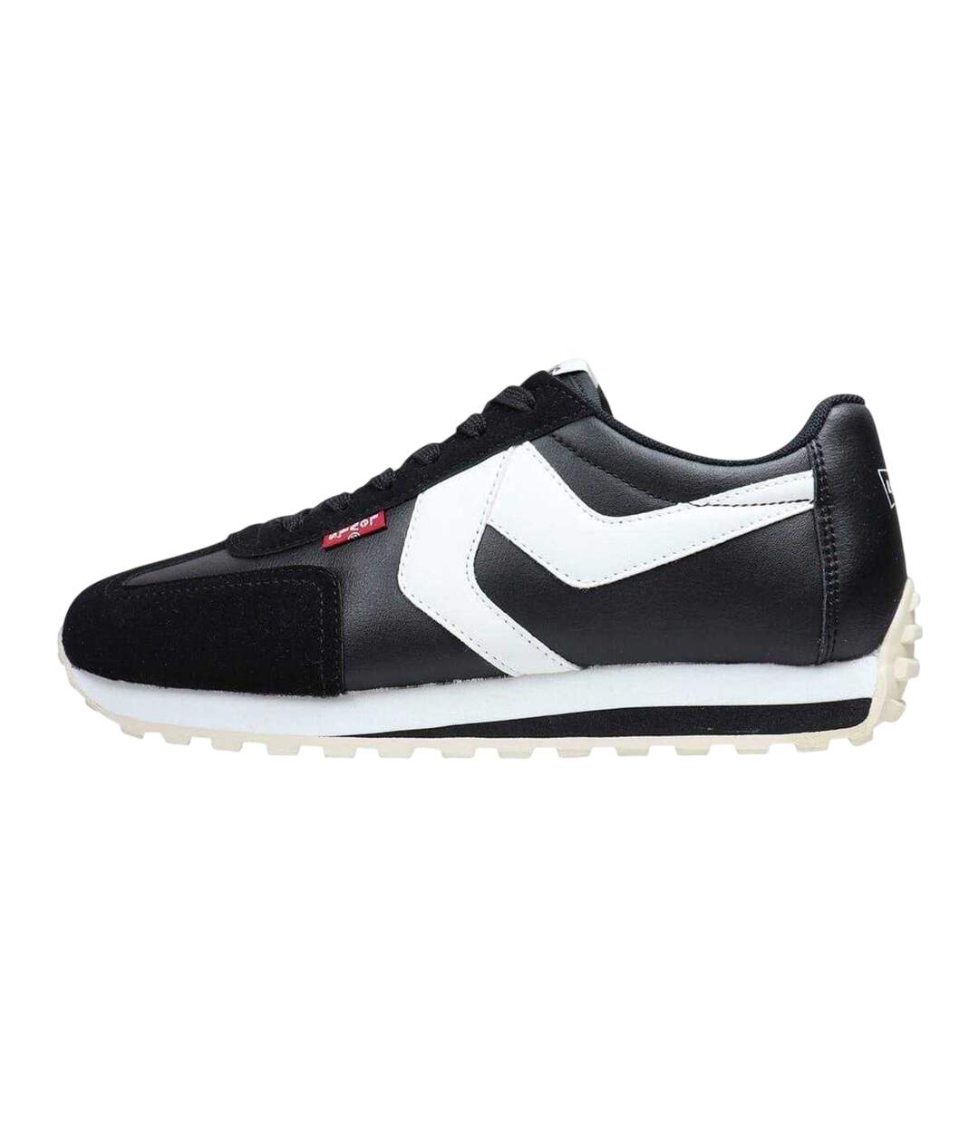 Womens/ladies Leather Trainers Black White Levis-3