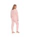 Womens/ladies Shimmer Finish Flannel Pyjamas Pink Forever Dreaming-3