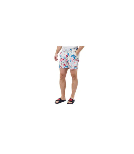 Mens Floral Pattern Regular Swim Shorts White Hugo Boss