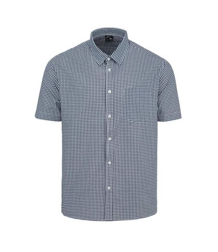 Chemise Manches Courtes Motif/style À Carreaux Homme Bleu Marine Fabric