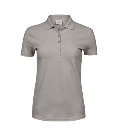 Womens/ladies luxury stretch polo shirt stone Tee Jays