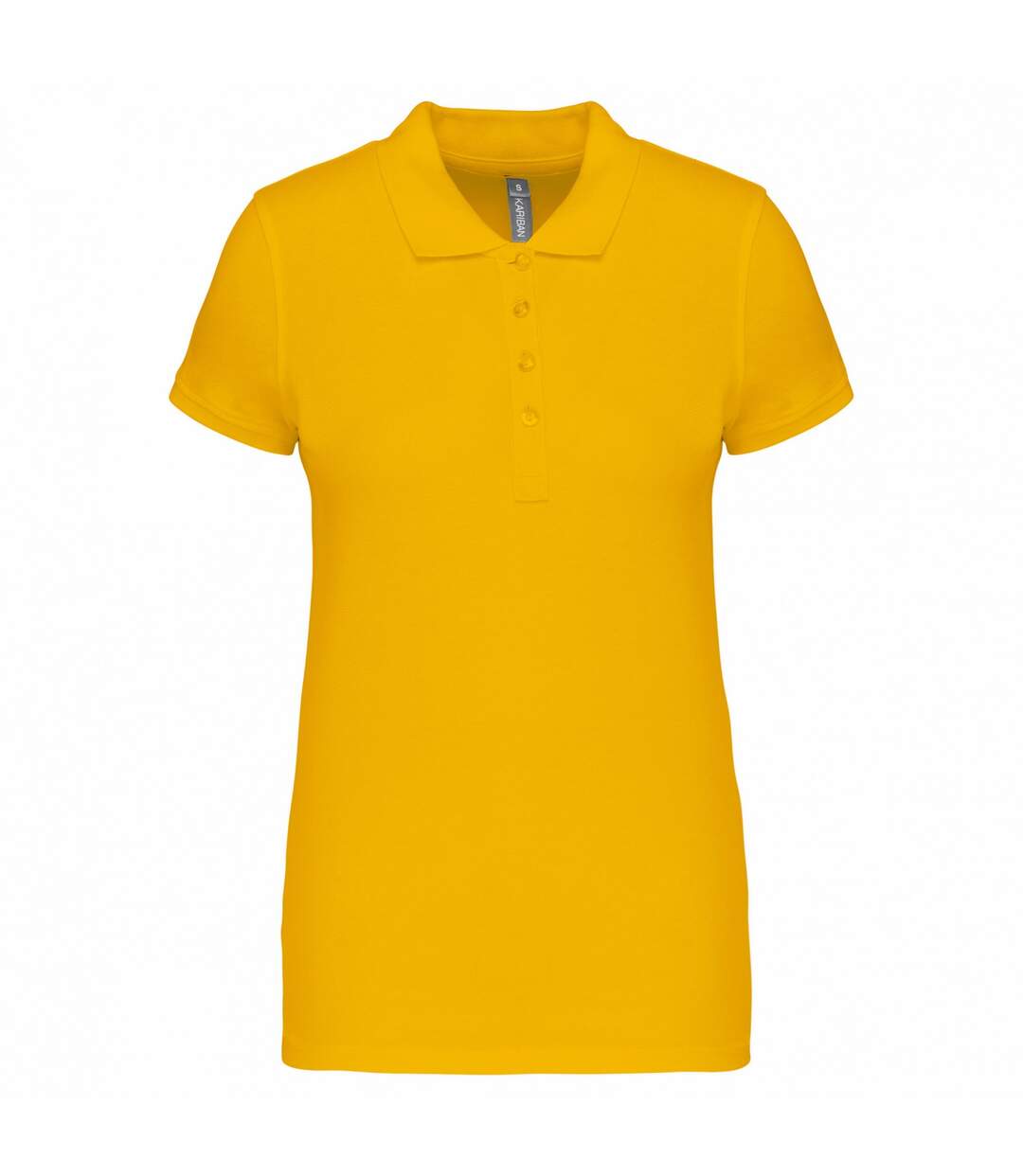 Womens/ladies pique polo shirt yellow Kariban