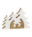Crèche de Noël & Sapins Puzzle 25cm Blanc & Naturel-1