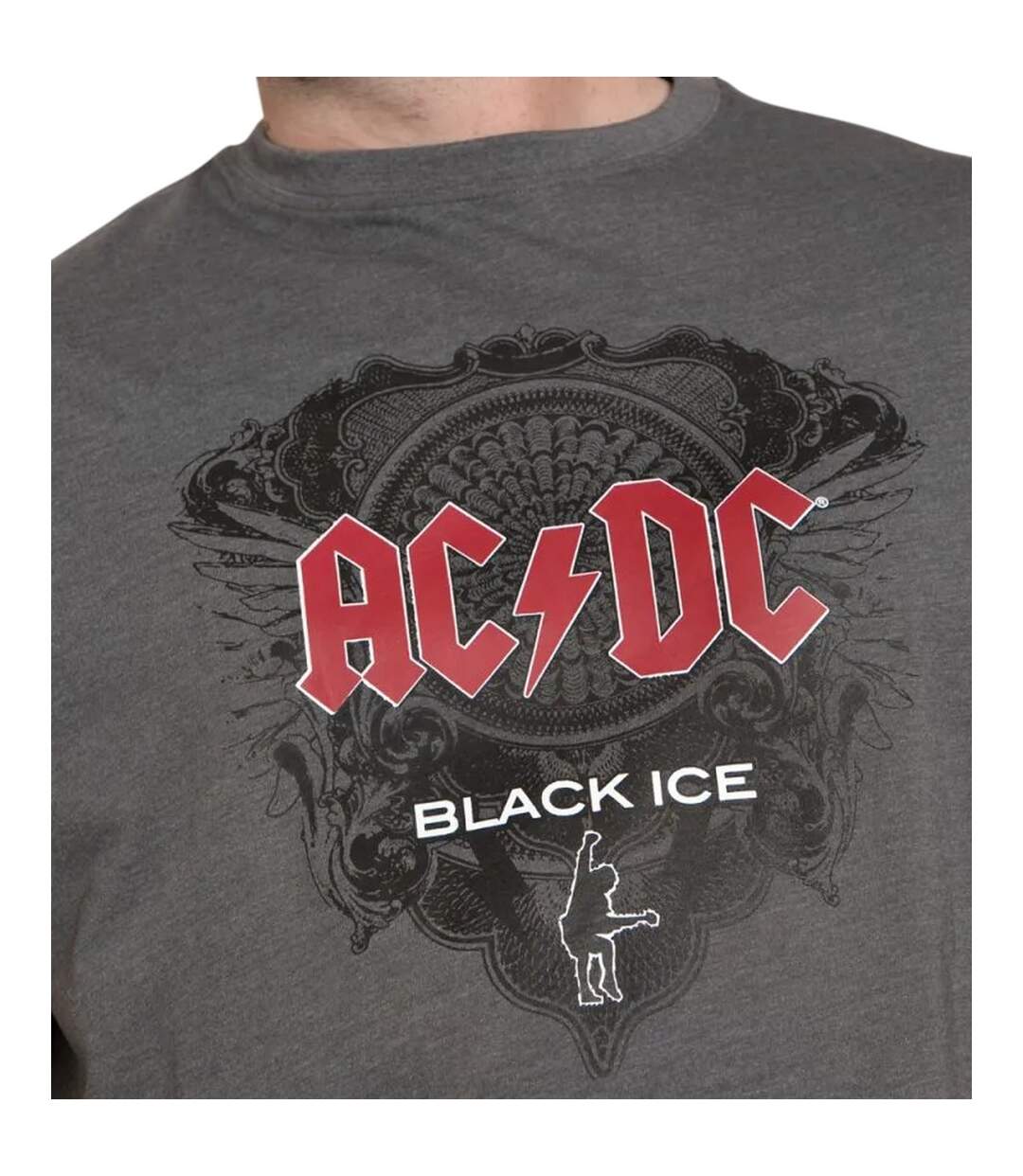 T-shirt Motif/style Ac/dc Clydebank Black Ice Homme Charbon Chiné Duke-4