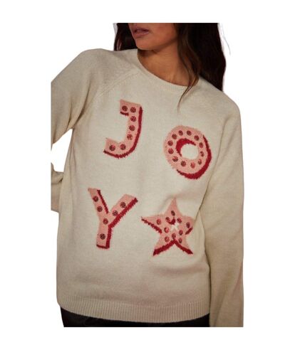 Dorothy Perkins Womens/Ladies Joy Glitter Christmas Sweater (Ivory)