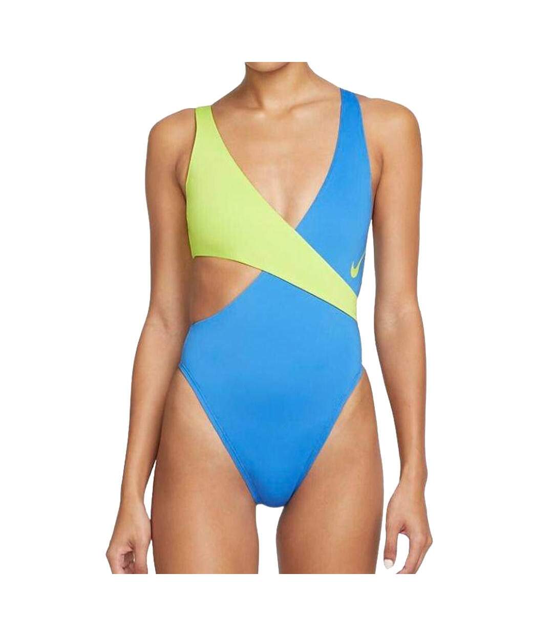 Maillot de bain 1 piece Bleu/Vert Femme Nike Crossover - L-1