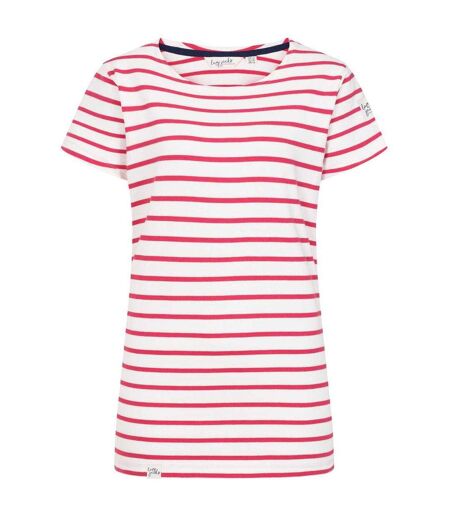 T-shirt Manches Courtes Motif/style Rayures Contrastées Breton Femme Cerise Lazy Jacks