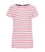 T-shirt Manches Courtes Motif/style Rayures Contrastées Breton Femme Cerise Lazy Jacks-1
