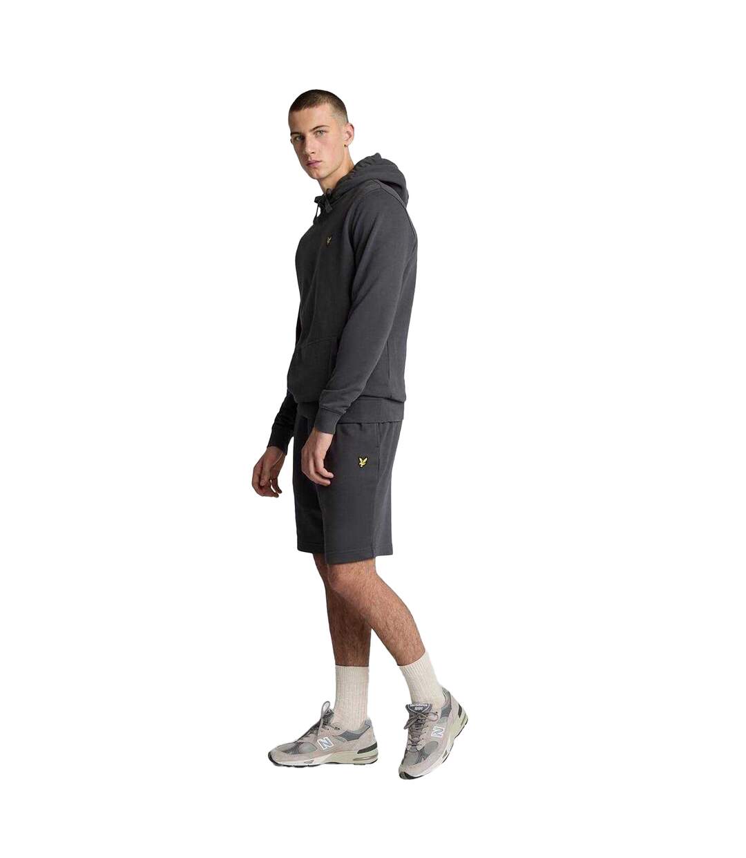 Mens Fleece Shorts Gunmetal Grey Lyle & Scott-4