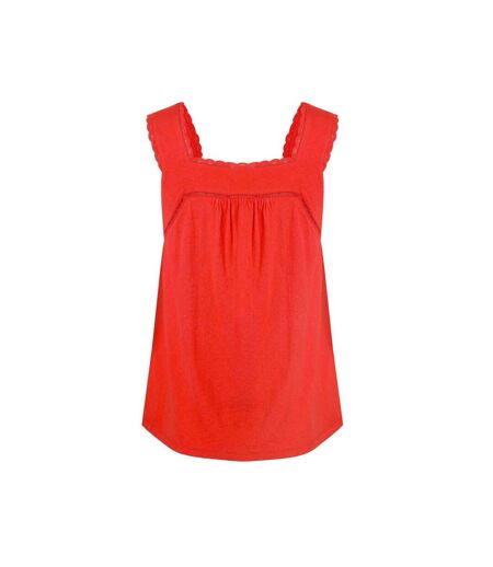 Womens/ladies chelle organic cotton square neck vest top tango red Weird Fish