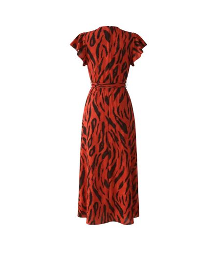 Robe Portefeuille Motif/style Imprimé Tigre Femme Orange AX Paris