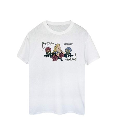 Disney - T-shirt ALICE IN WONDERLAND WHAT KIND OF GARDEN - Femme (Blanc) - UTBI8911