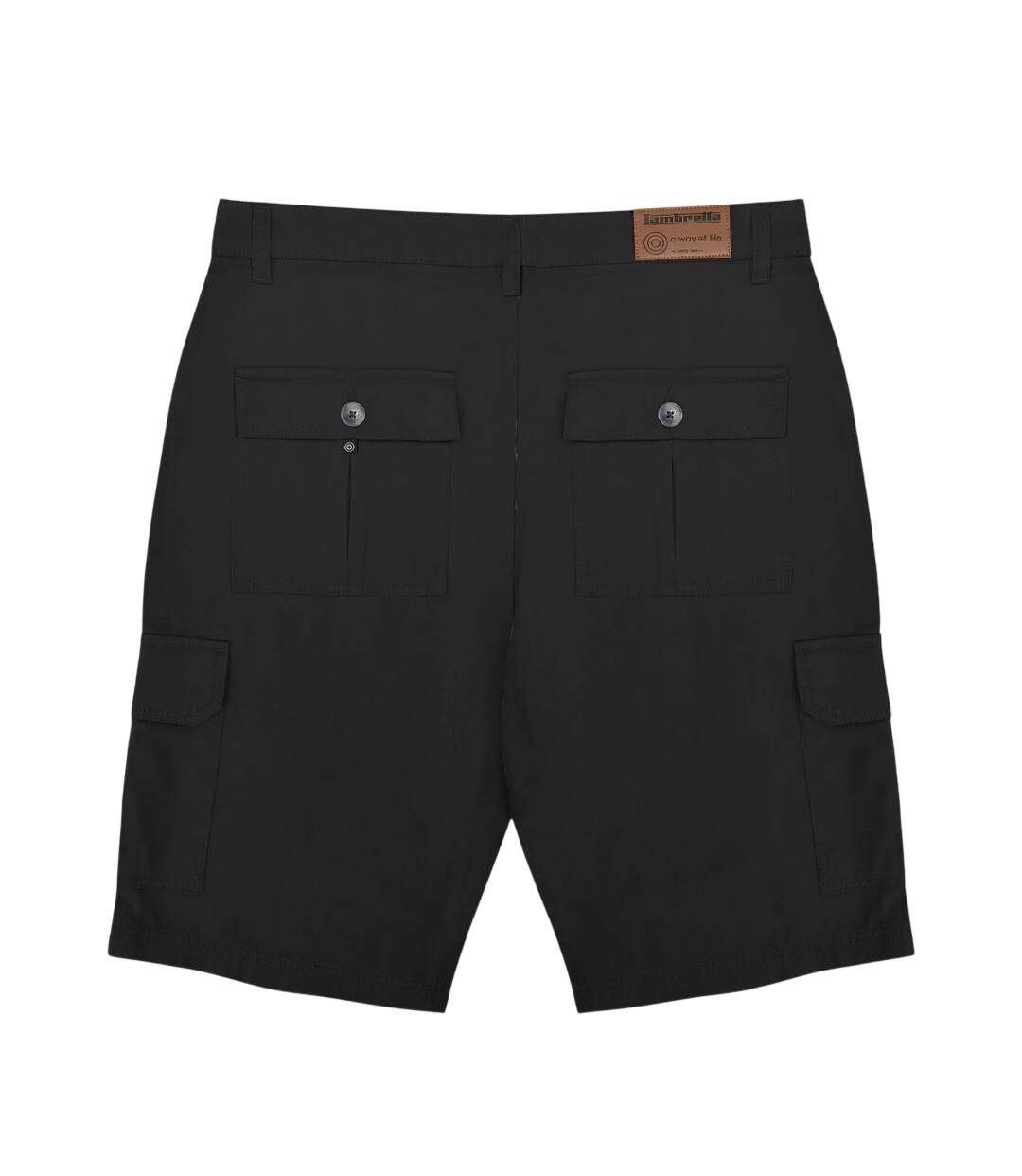 Mens Rubberised Logo Cargo Shorts Black Lambretta-3