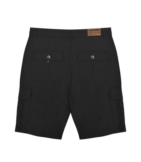 Mens Rubberised Logo Cargo Shorts Black Lambretta