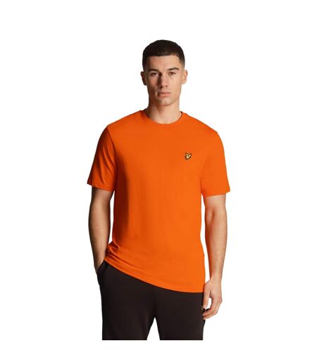 Mens plain t-shirt tangerine tango Lyle & Scott