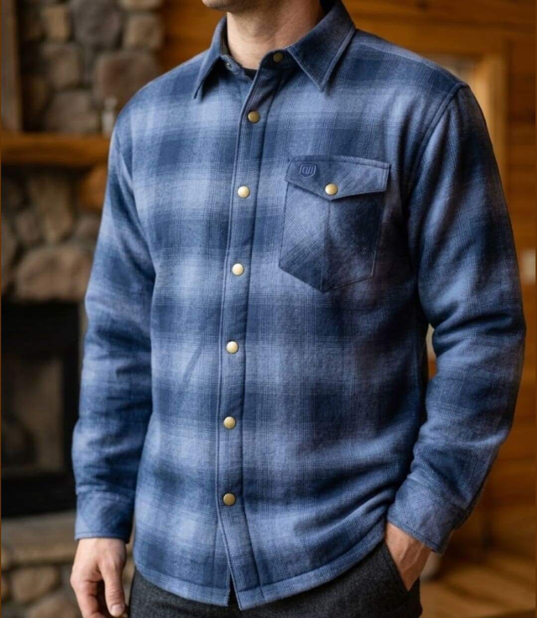 CHALLENGER BRUNO11 — Surchemise flanelle doublée bleu : la chaleur garantie au style authentique-1