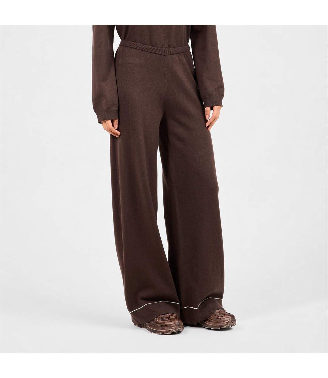Womens/ladies Knitted Trousers Brown Couture-3