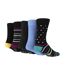 5 Pack Mens Colourful Striped Patterned Bamboo Dress Socks-1