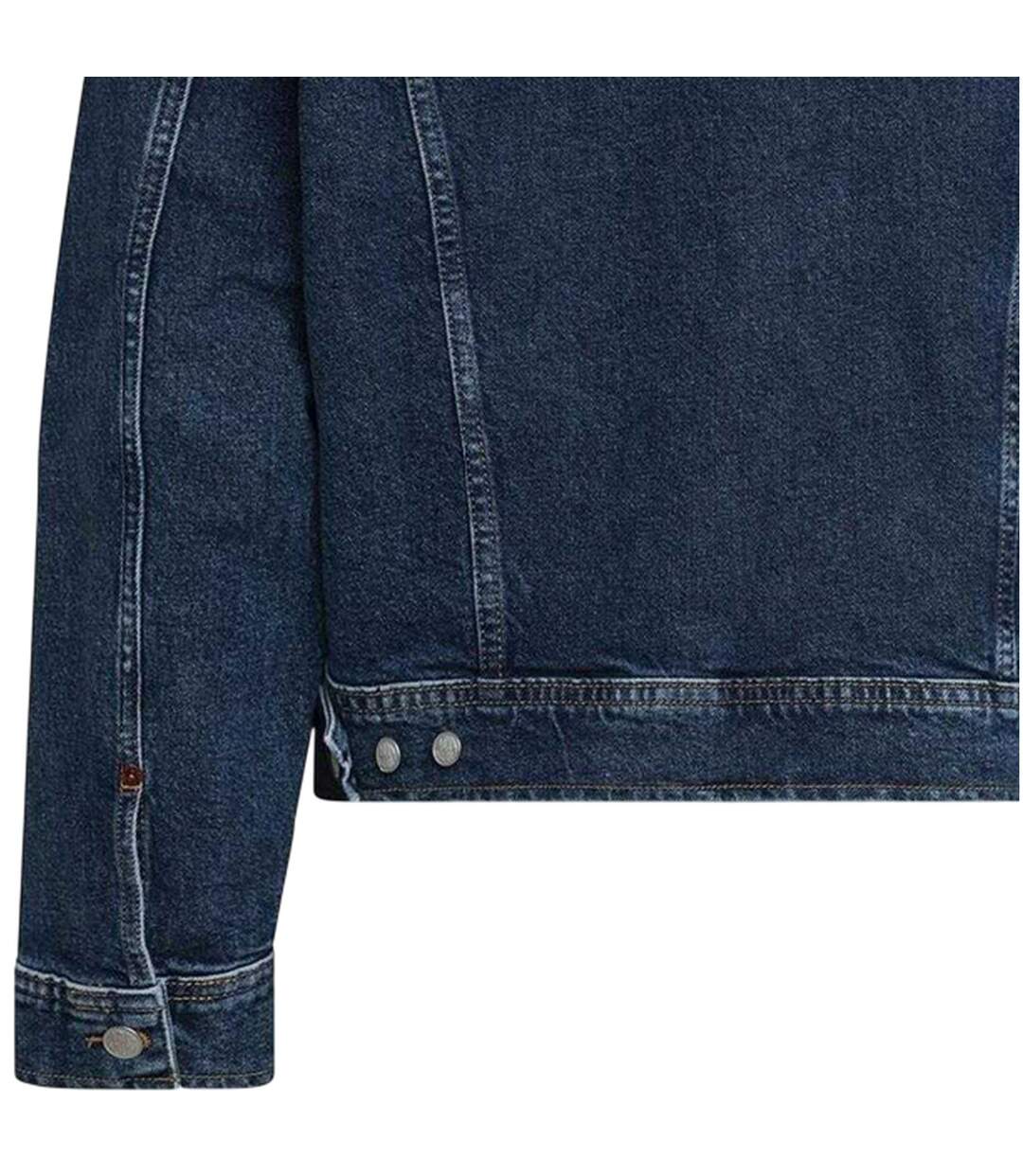 Mens Embroidered Logo Comfort Denim Jacket Blue Replay-4